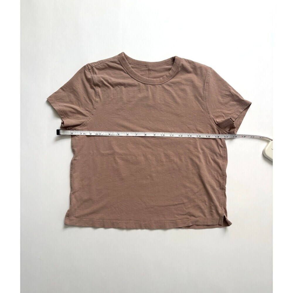 Lululemon Classic Fit Cotton Blend T-Shirt Mauve Pink - Size 4 - Picture 3 of 5